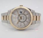 Rolex Oyster Perpetual Sky Dweller Copy Mens Watch - 2-Tone White 42mm 326933